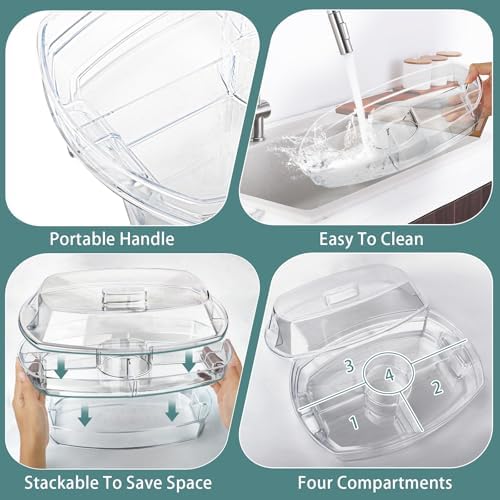 Chilled Serving Platters,Chilled Veggie Tray with Lid,Ice Serving