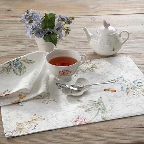 Lenox Butterfly Meadow Damask Placemats, Set of 4, Multicolor, 13"W x