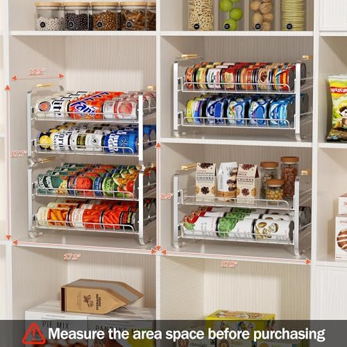 MAXIFFE 2-Tier Can Organizer for Pantry, 16.9"W × 11.5"D × 16.7"H