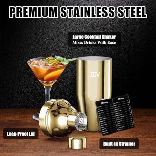 IOV Cocktail Shaker, 24 oz Martini Shaker, Drink Mixer with Built-in