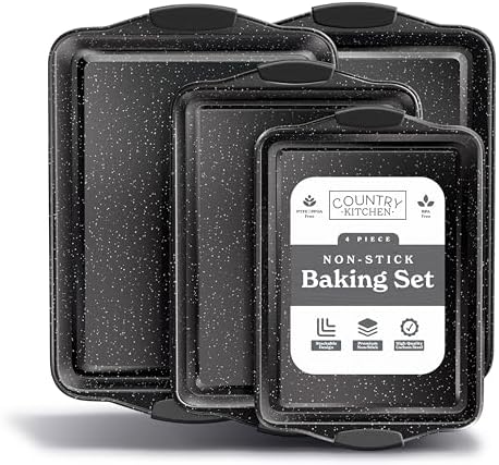 Country Kitchen Nonstick Stackable Bakeware Set - Heavy Duty, Durable