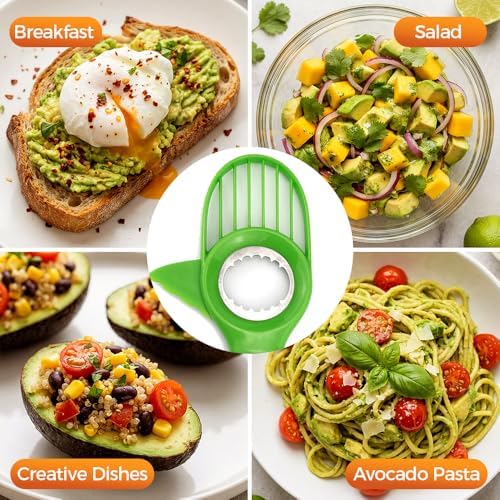 3 in1 Avocado Tool Split, Pit, and Slice, Avocado 3 Piece Set