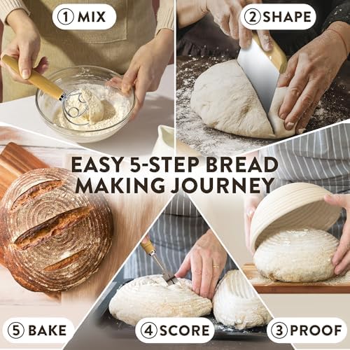 Complete Bread Proofing Baskets Set with 9 in and 10 in Banneton