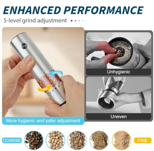 AIKARO Rechargeable Electric Salt and Pepper Grinder