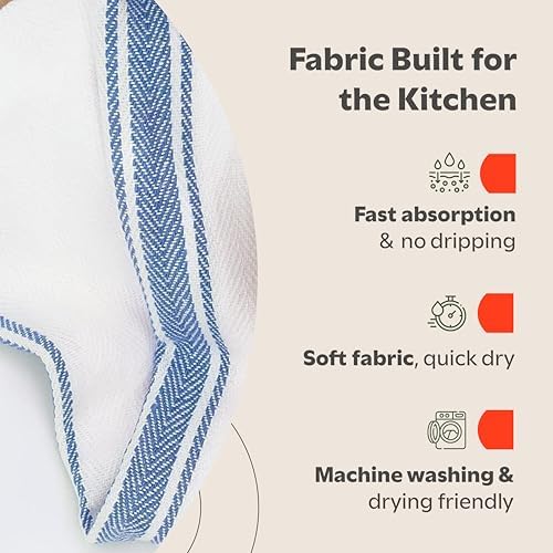 Zeppoli Classic Dish Towels - 15 Pack - 14" by 25" - 100% Cotton