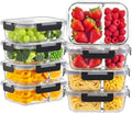 8-Pack 36 oz Borosilicate Glass Meal Prep Containers