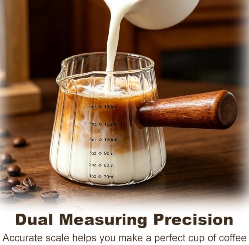 6OZ Espresso Shot Cups with Scale, Glass Measuring Cup, Coffee