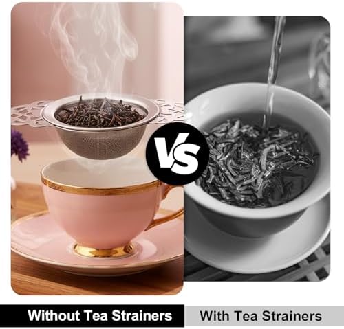 8 Pack Mesh Tea Filter Strainers, Stainless Metal Tea Infuser, Teas