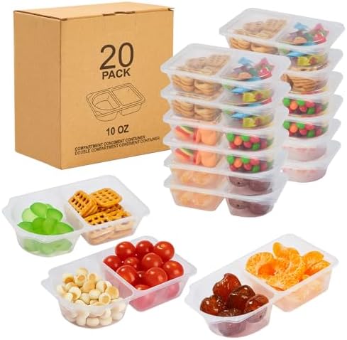 20 Pack 10 OZ Reusable Snack Containers with Lids,Disposable
