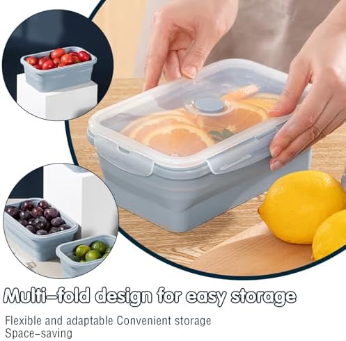 Silicone Collapsible Food Storage Containers-Prep/Storage Bowls with
