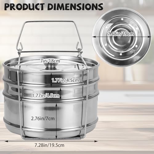 STARVAST Stainless Steel 3 Tier Stackable Insert Pans, Compatible with