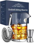 Cocktail Mixing Glass, veecom 3 Piece Crystal Bartender Mixing Glass