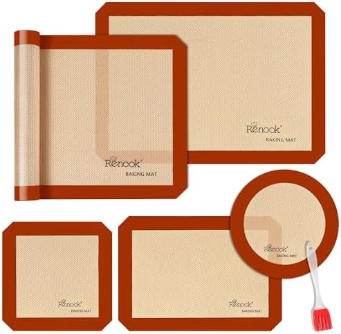 Silicone Baking Mat Set, 5-Piece, Round & Square