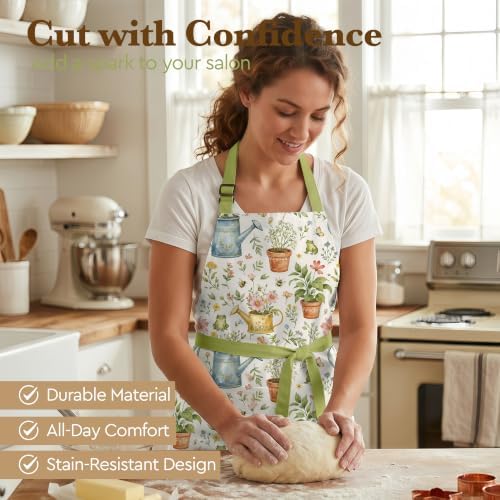 Cute Apron for Women with Pockets,Farmhouse Kitchen Cooking Apron with