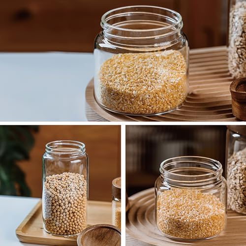 50 fl oz/1500 ml Clear Glass Storage Canister with Airtight Wooden