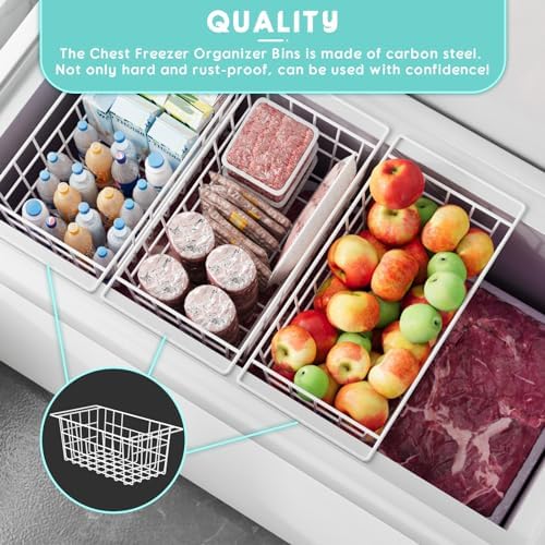 16.5 inch Chest Freezer Organizer Bins, 2Pack
