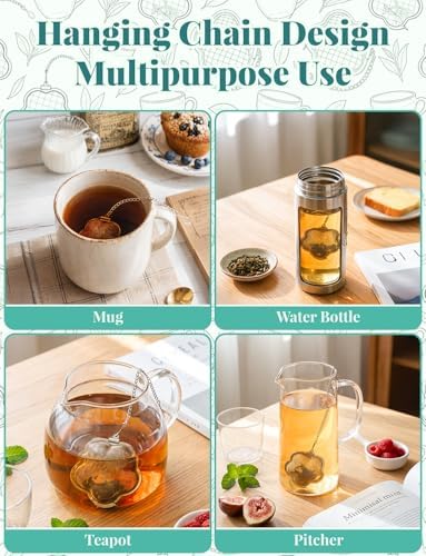 2 Pack Tea Infuser for loose tea,2.3 inch Flower Design Stainless