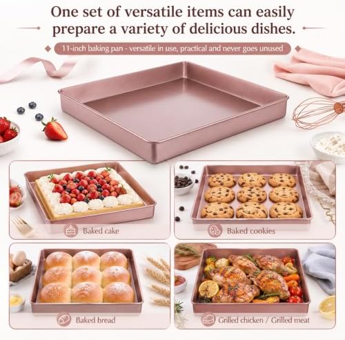 3 Pcs 11-Inch Square Baking Pan