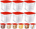 Yungyan 6 Pcs Commercial Clear Food Storage Containers 4 Qt Square