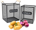 Set of 2 Potato and Onion Storage Bin, Metal Mesh Onion and Potato