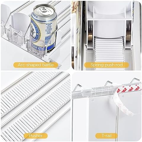 OTraki Fridge Drink Organizer, 3 Rows, Clear