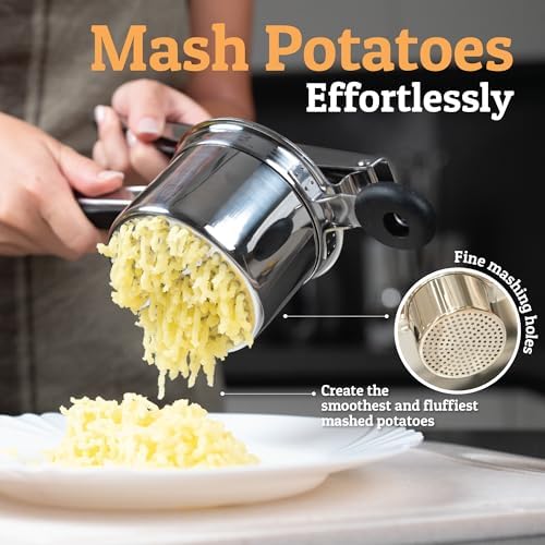 PriorityChef Large 15oz Potato Ricer, Heavy Duty Stainless Steel