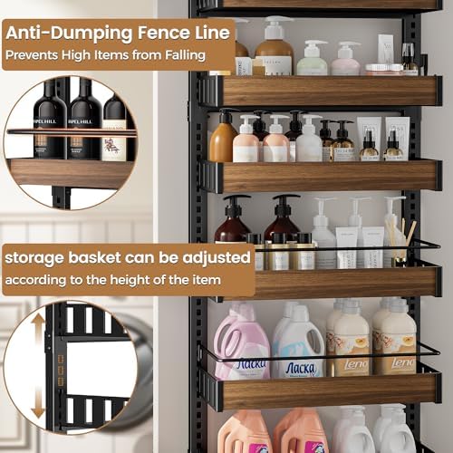 POKIPO 8-Tier Over-the-Door Spice Rack, Adjustable Basket