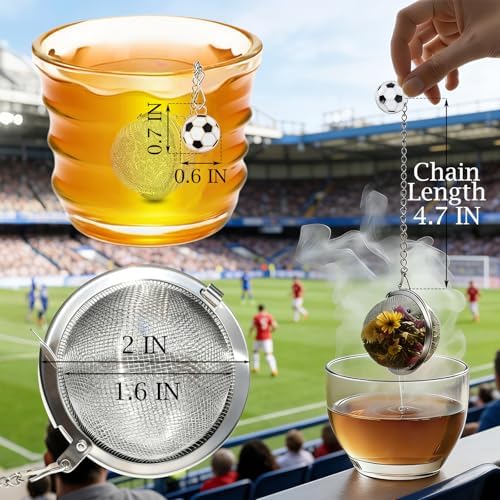 Soccer Tea Infuser Set, 2 Pack Stainless Steel Loose Leaf Tea