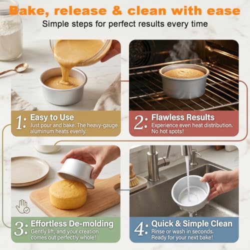 14 Pcs 4 Inch Cake Pan Set, Aluminum Mini Cake Pans, Solid Bottom