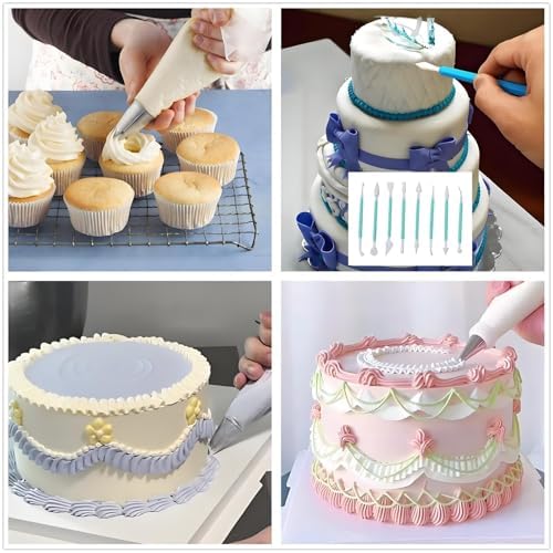 Cake Decorating Kit, 390 Pcs Baking Supplies (Green)