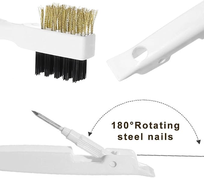 Kitchen Stove Cleaning Brush + Scraper Tool Set, Brass Wire Brushes - Image 9