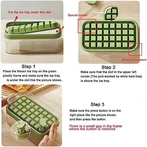 Ice Cube Tray with Lid and Bin, 2 Pack, 64 Pcs Cubes Ice Trays for