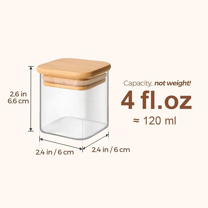 ComSaf 16Pcs Spice Jars with Labes, Glass Jar with Bamboo Lid, 4oz Airtight - Image 3