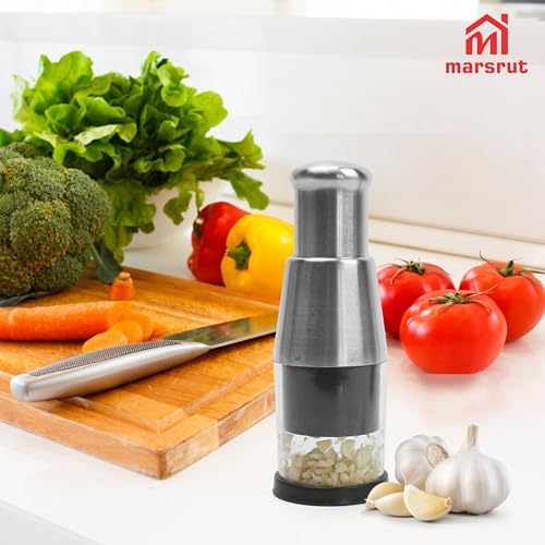 Stainless Steel Garlic Press, Silver