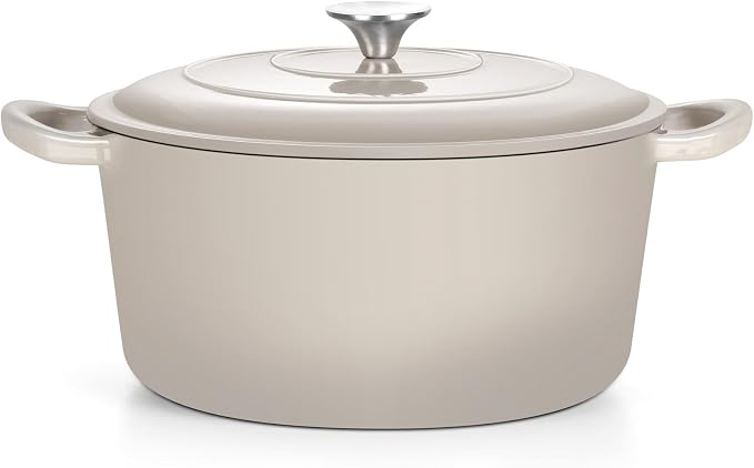 TeamFar Enameled Cast Iron Dutch Oven, 7qt Dutch Oven Pot Nonstick Cookware by TeamFar