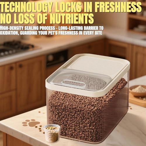 High-Capacity Pet Food Container Airtight with Cup, Dog Food Storage
