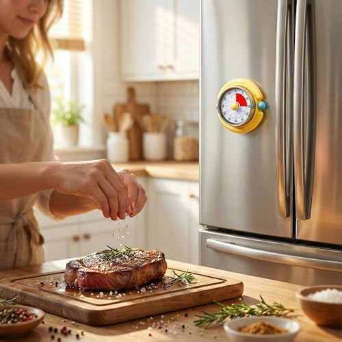 60-Minute Magnetic Mechanical Visual Timer, Loud Alarm