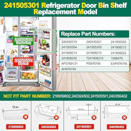 241505301 241505300 Refrigerator Door Bin Shelf Compatible with