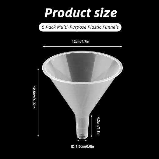 6 Pcs 4.7 Inch Wide Mouth Plastic Funnels, Easy and Smooth Content Transfer - Image 2