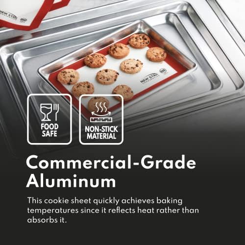 New Star Foodservice Aluminum Sheet Pan & Silicone Mat, 13x18-Inch