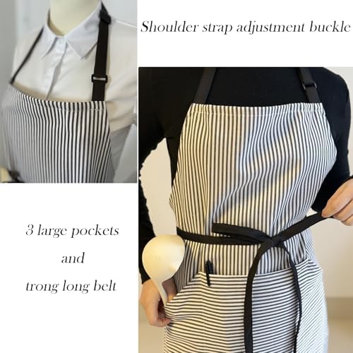 Kitchen Apron with 3 Pocket, Adjustable Server Apron, Waitress Apron