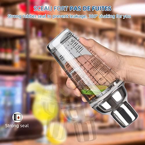 Cocktail Shaker Set,14 oz Glass Mixing Cup with Measurements