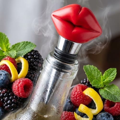 2 Packs Red and Pink Lips Wine Bottle Stopper - Novelty Bar Decor