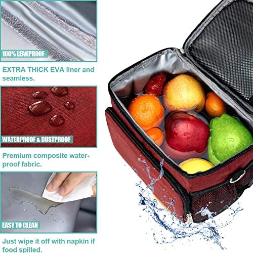 Tiblue Insulated Reusable Lunch Bag for Adults/Kids, Leakproof