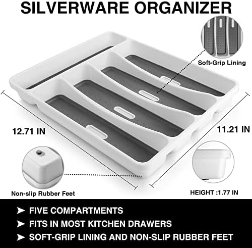 40-Piece Silverware Set with Organizer, EWFEN Heavy Duty Stainless
