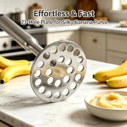 Banana Masher, 316 Stainless Steel Masher with Reinforced Thick