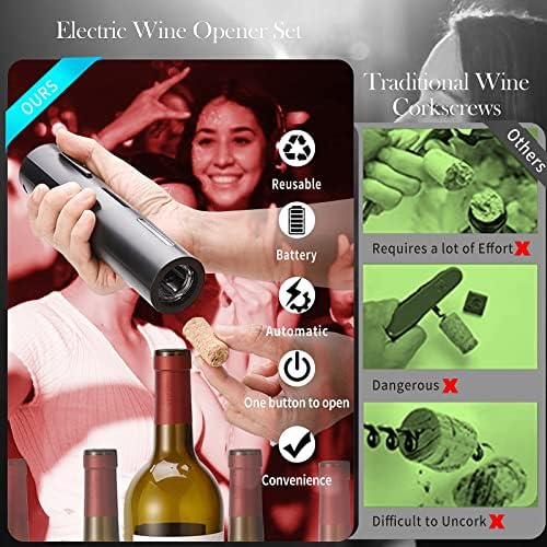 Electric Wine Opener Set, A 4-in-1 Multifunctional Wine Accessory Kit