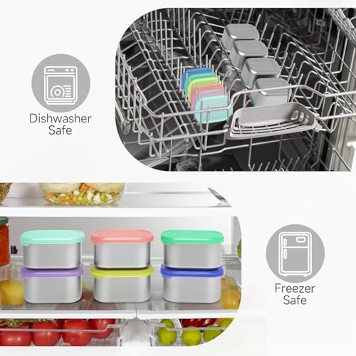 SOPHICO 8oz Kids Snack Containers with Silicone Lid, 1 Cup for School