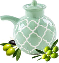 KXZ Ceramic Oil Dispenser with Lid – 13.5 oz Olive Oil Bottle by KXZ