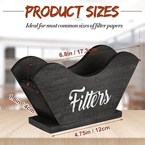 Juexica Farmhouse Cone Coffee Filter Holder Storage, Black